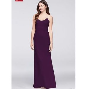 Beaded Strap Plum David's Bridal Bridesmaids Dress
